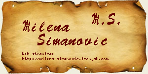 Milena Simanović vizit kartica
